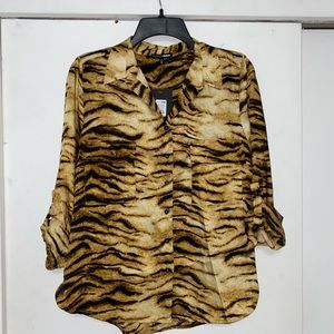 Fashion Nova Tiger Print Button Down